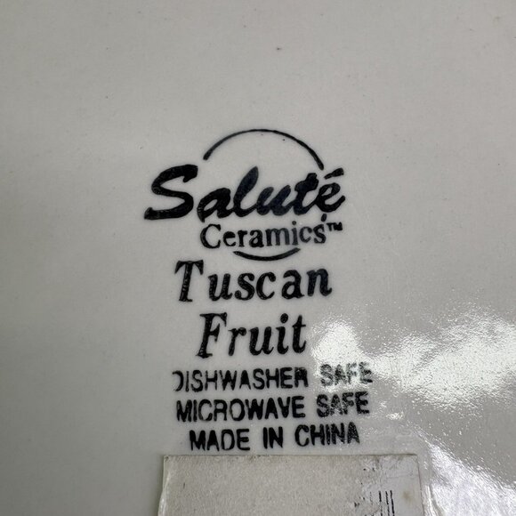 Salute TUSCAN FRUIT Pears Grapes Embossed Dots Ceramic Lidded 9" Large Canister - Picture 10 of 16